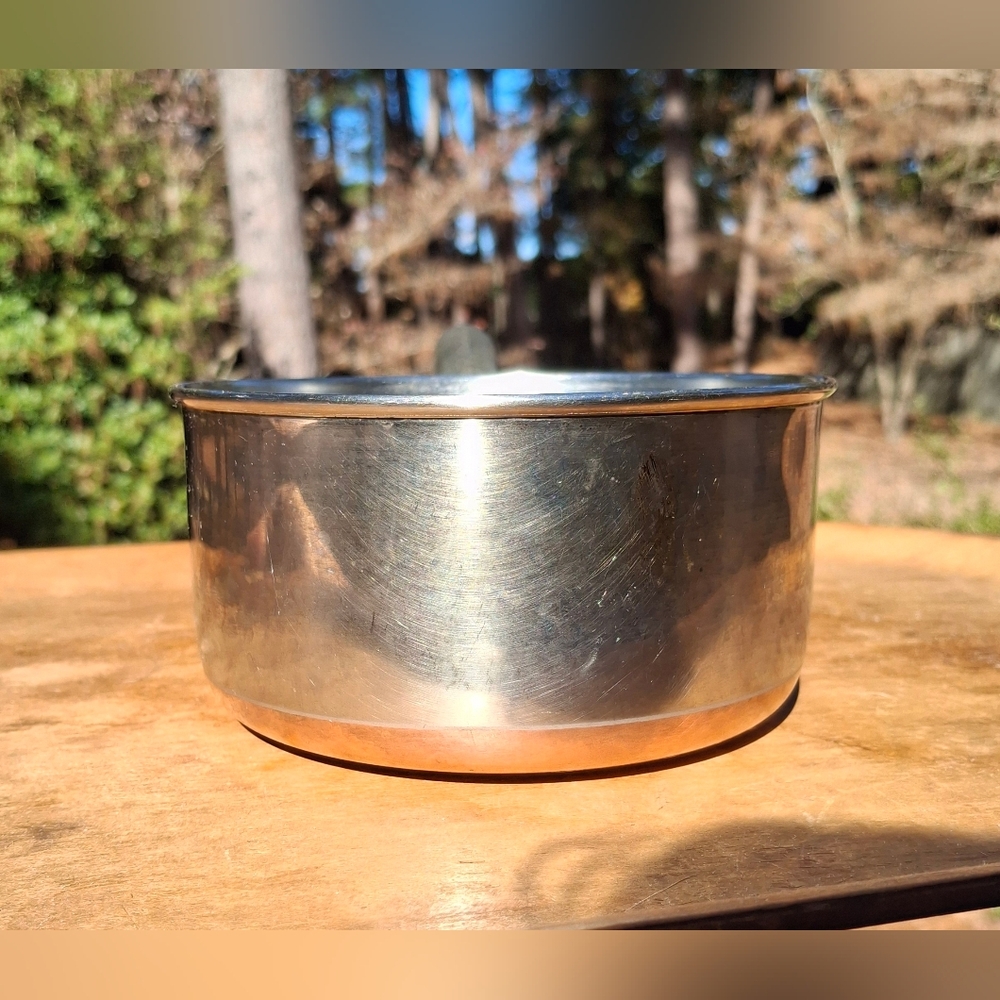 VTG 70's 1 Quart Revere Ware Stainless Steel & Copper Clad Pot -No Lid - Picture 2 of 10